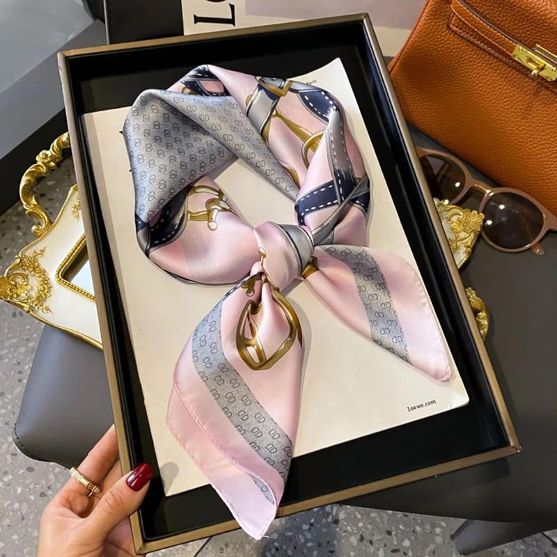 Sumolux Head Hair Scarf for Women Like Satin Silk Scarf Bandana Hair Wrapping Night Large Square Scarves 27.5" - Image 5